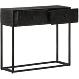  Konzolni stol crni 90 x 30 x 76 cm masivno drvo manga i željezo | shoptok.hr