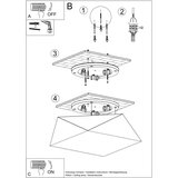 Nice Lamps Stropna svjetiljka u srebrnoj boji 45x45 cm Koma – | shoptok.hr