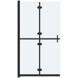 vidaXL Sklopiva pregrada za tuš matirano staklo ESG 100 x 190 cm | shoptok.hr