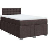 vidaXL Box spring postelja z vzmetnico temno rjava 120x190 cm blago, (21305456) | Shoptok.si