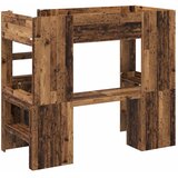  Okvir kreveta na kat s stolom s pohranom Staro drvo 90 x 200 cm | shoptok.hr
