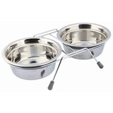 Trixie BOWL SET 900ML Set posuda sa stalkom, srebrna, veličina | shoptok.hr