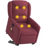 vidaXL Masažni naslonjač na podizanje od tkanine crvena boja vina | shoptok.hr
