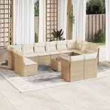  13-dijelni set vrtnih sofa s jastucima poliratan Bež | shoptok.hr