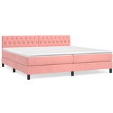 The Living Store Box spring postelja z vzmetnico roza 200x200 cm žamet - Box Spring Postelja, (21491656) | Shoptok.si