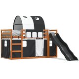  The living store pograd s toboganom in zavesami bel in črn 90x190 cm - pograd, (21488176) | Shoptok.si