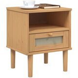  Noćni ormarić SENJA izgled ratana smeđi 40x35x48 cm od borovine | Eponuda.com