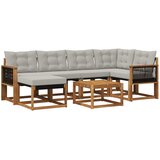 vidaXL Zunanja garnitura za sedenje 7 pcs Naravna in svetlo siva, (5000282413) | Shoptok.si