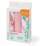 BabyOno Bambus tetra pelene Boho lišće, roza | shoptok.hr