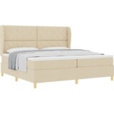  Krem Box Spring Krevet s Madracem 200x200 cm Tkanina | shoptok.hr