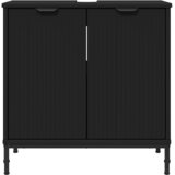  Kupaonski ormarić za sudoper s vratima Crna 60,5 x 33,5 x 61 cm | shoptok.hr