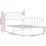 Metalni okvir kreveta s uzglavljem i podnožjem crni 100x190 cm | shoptok.hr