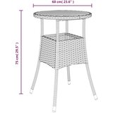 Vrtni stol Ø 60 x 75 cm od bagremovog drva i poliratana sivi | shoptok.hr