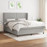 vidaXL Box spring postelja z vzmetnico svetlo siva 180x200 cm blago Cene