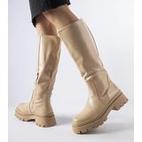 Gemre Beige Flat Classic Boots Christien | Shoptok.si