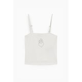 CA CLOCKHOUSE Ženska crop top majica, Bela Cene