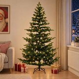  Umjetno božićno drvce s nogom 210 cm 300 LED lampica - Zelena 210 cm s LED svjetlima | shoptok.hr