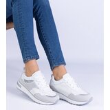 D/CEO marka niezdefiniowana White sneakers decorated with glitter and rhinestones Savina | Shoptok.si