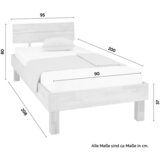 Zandiara postelja natura, masiven hrast, 90x200 | Shoptok.si