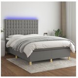  Krevet box spring s madracem LED tamnosivi 140x200 cm tkanina | shoptok.hr