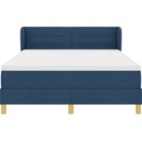  postelja s škatlastimi vzmetmi z vzmetnico modra 160x200 cm tkanina, (22083027) | Shoptok.si