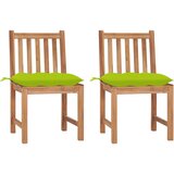Maison Chic Vrtni stoli - Stol za vrt 2 kosa z blazinami trdna tikovina JS1438, (21877773) | Shoptok.si