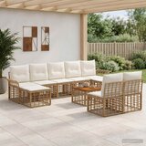  Set vanjskih sofa 10 kom. Prirodna i krema bijela Poliester | shoptok.hr