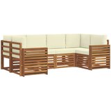  Set vanjskih sofa 6 kom. Prirodna i krem Smeđa 245 x 132,5 x 73 cm | shoptok.hr