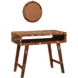 vidaXL Toaletne mize za spalnice s polico s shranjevanjem z ogledalom Trdna obnovljena les | Shoptok.si