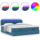  Otomanski posteljni okvir z vzmetnicami moder 160x200 cm žamet, (21653210) | Shoptok.si