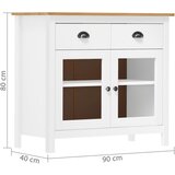  Komoda Hill bijela 90 x 40 x 80 cm od masivne borovine | shoptok.hr