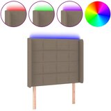  LED uzglavlje smeđesivo 93 x 16 x 118/128 cm od tkanine | shoptok.hr