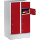 Wolf Omara z majhnimi predelki, 10 predelkov, VxŠ 990 x 600 mm, barva vrat ognjeno rdeča RAL 3000 | Shoptok.si