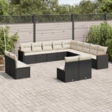  13-dijelni set vrtnih sofa s jastucima poliratan crni | shoptok.hr