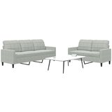 vidaXL 2-dijelni set sofa s jastucima svjetlosivi baršunasti | shoptok.hr