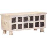 Kutija za pohranu bijela 110x40x45 cm masivno bagremovo drvo | shoptok.hr