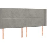  Uzglavlje s ušima svjetlosivo 203x16x118/128 cm baršunasto | Eponuda.com