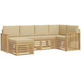  Set vanjskih sofa 6 pcs Bijela i bež Poliester | shoptok.hr