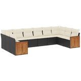  10-dijelni set vrtnih sofa s jastucima crni od poliratana | shoptok.hr