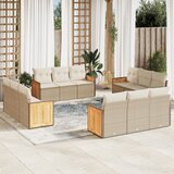 Maison Chic Seti vrtnega pohištva - Vrtna garnitura - Vrtni pohištvo set 12-delna z blazinami bež poli ratan, (21817578) | Shoptok.si