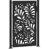  Vrtna vrata crna 100x150 cm čelični valoviti dizajn | shoptok.hr