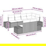  7-delni set vrtnih kavčev z blazinami bež Poli Ratan akacija, (22093373) | Shoptok.si
