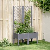 Furnova Cvetlično korito z oporno mrežo sivo 80x40x142 cm PP, (21921723) | Shoptok.si