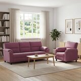  Set sofe 2 pcs Ljubičasta Baršun - Ljubičasta 1 sjedalo + trosjed | shoptok.hr