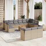 vidaXL 14-dijelni set vrtnih sofa s jastucima poliratan Bež | shoptok.hr