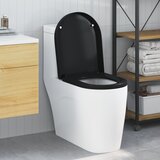vidaXL Pokrivalo za stranišče Črna 48 x 36.5 x 4.5 cm Polipropilen | Shoptok.si