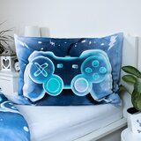 Jerry Fabrics Bela/modra enojna bombažna otroška posteljnina 140x200 cm Game over – | Shoptok.si