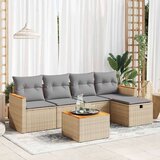  6-dijelni set vrtnih sofa s jastucima bež od poliratana | shoptok.hr