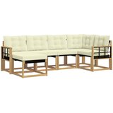  Set vanjskih sofa 6 kom. Bijela i krem Smeđa 247 x 128,5 x 73 cm | shoptok.hr
