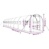 Staklenik s čeličnim okvirom zeleni 32 m² 16 x 2 x 2 m | shoptok.hr